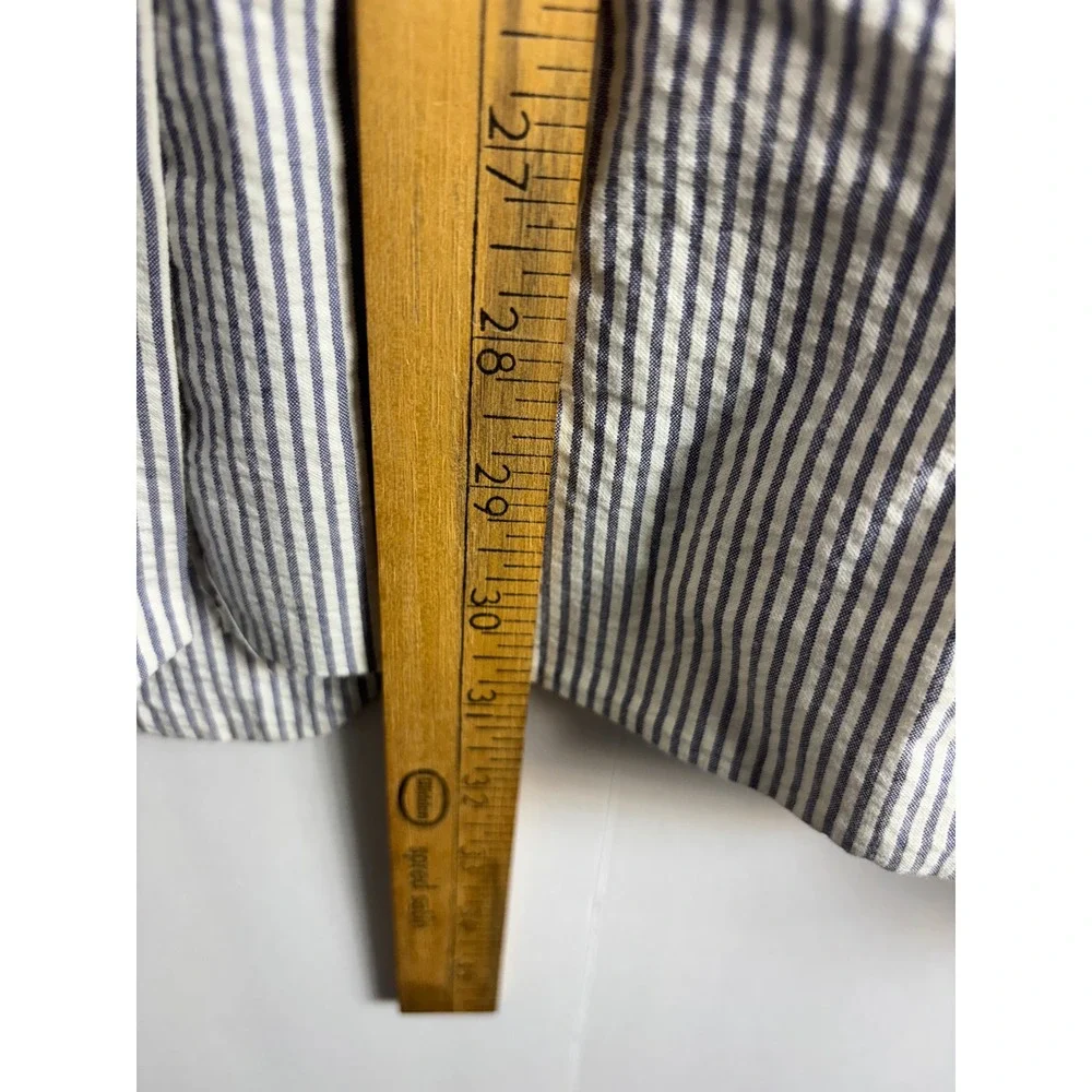 Jos. A. Bank Stays Cool Mens 44R Seersucker Blazer Blue White Striped Cotton 3-B